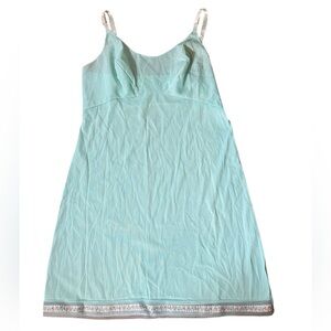 Sears Vintage 60s Seafoam Elegant Femme Floral Lace Lingerie Mini Slip Dress